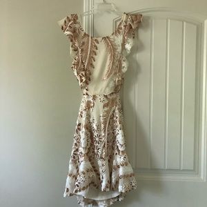 Selfie Leslie white/gold sequin dress